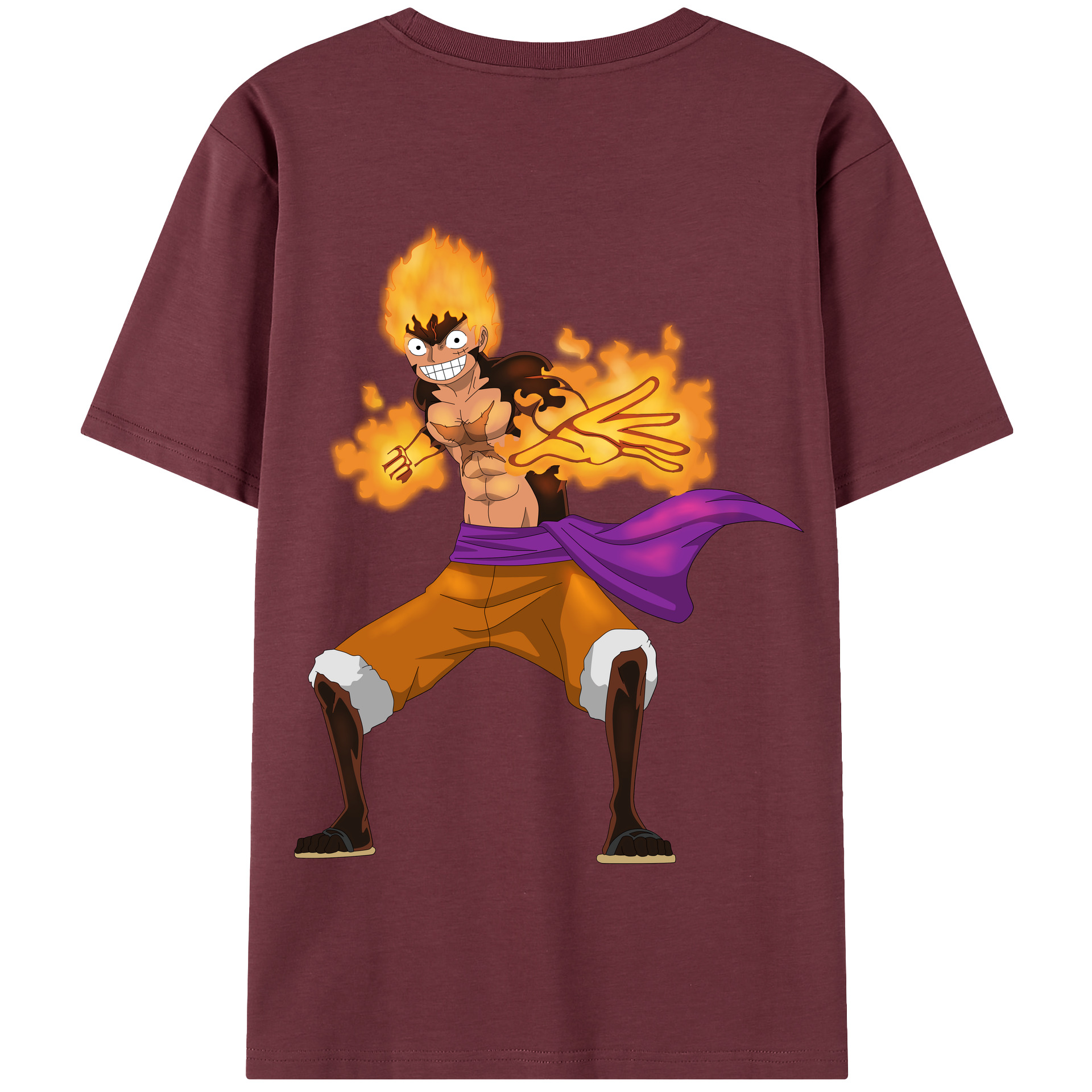 ワンピース モンキー・D・ルフィ ONE PIECE Monkey D. Luffy 綿100％半袖Tシャツ（背面プリント）